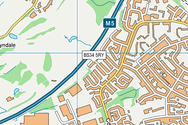 BS34 5RY map - OS VectorMap District (Ordnance Survey)