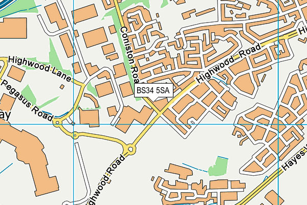 BS34 5SA map - OS VectorMap District (Ordnance Survey)