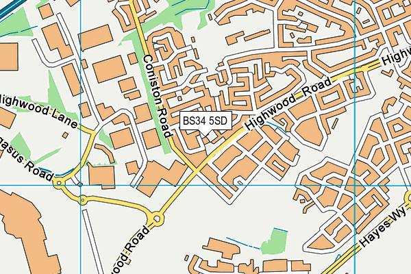 BS34 5SD map - OS VectorMap District (Ordnance Survey)