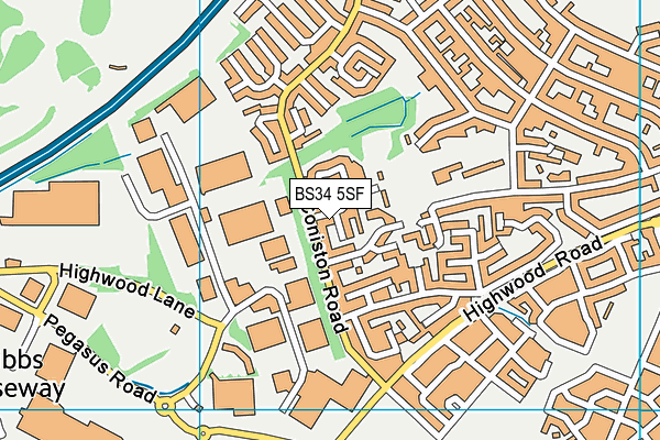 BS34 5SF map - OS VectorMap District (Ordnance Survey)