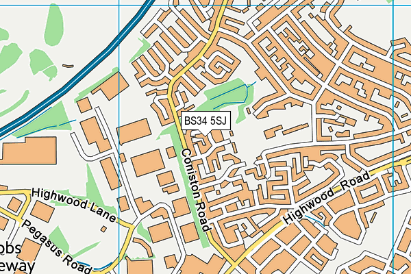 BS34 5SJ map - OS VectorMap District (Ordnance Survey)