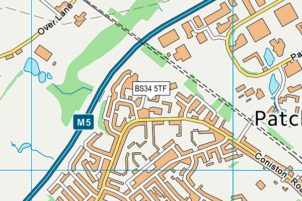 BS34 5TF map - OS VectorMap District (Ordnance Survey)