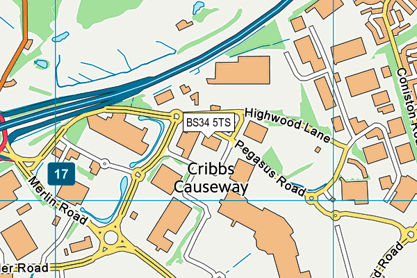 BS34 5TS map - OS VectorMap District (Ordnance Survey)