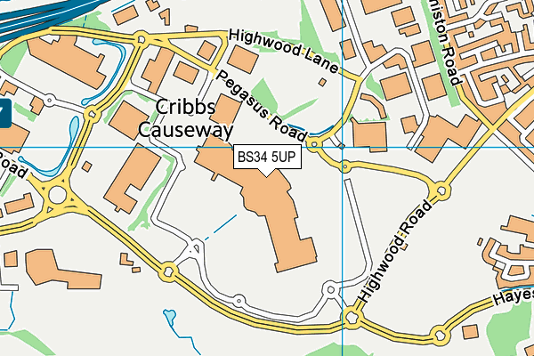 BS34 5UP map - OS VectorMap District (Ordnance Survey)