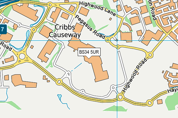 BS34 5UR map - OS VectorMap District (Ordnance Survey)