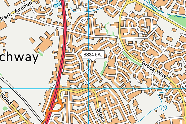 BS34 6AJ map - OS VectorMap District (Ordnance Survey)