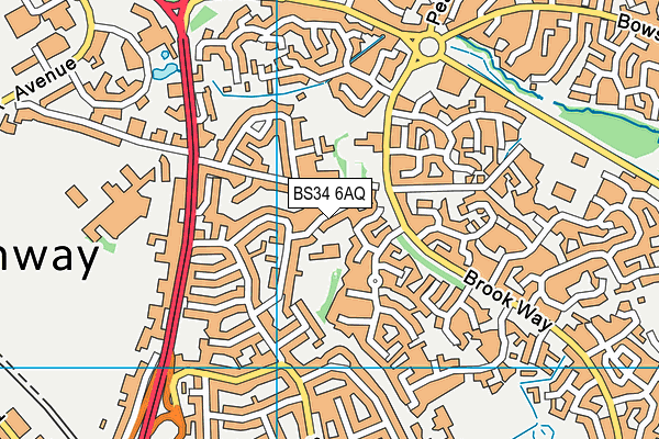 BS34 6AQ map - OS VectorMap District (Ordnance Survey)