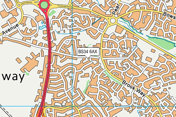 BS34 6AX map - OS VectorMap District (Ordnance Survey)