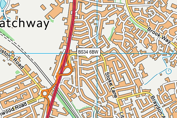 BS34 6BW map - OS VectorMap District (Ordnance Survey)