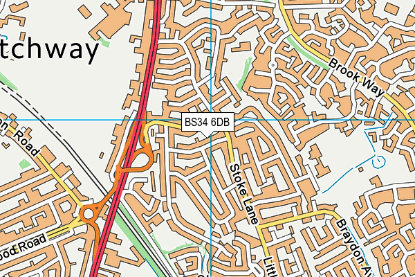 BS34 6DB map - OS VectorMap District (Ordnance Survey)