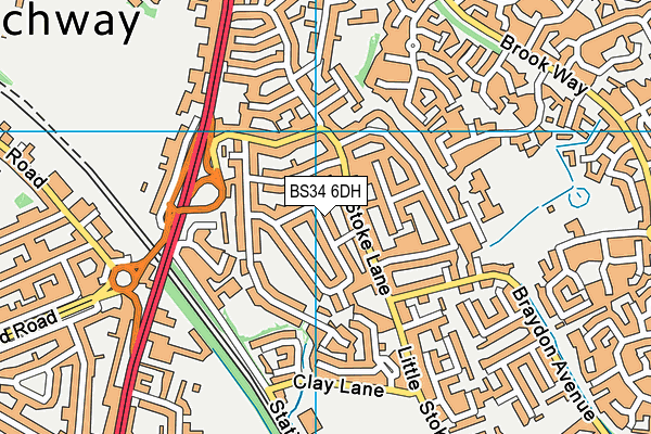 BS34 6DH map - OS VectorMap District (Ordnance Survey)