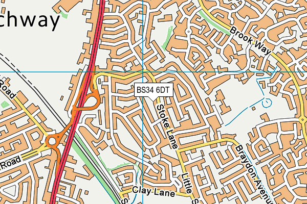 BS34 6DT map - OS VectorMap District (Ordnance Survey)