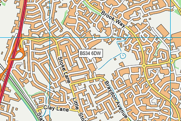 Stoke Lodge Primary School map (BS34 6DW) - OS VectorMap District (Ordnance Survey)