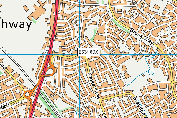 BS34 6DX map - OS VectorMap District (Ordnance Survey)