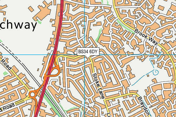 BS34 6DY map - OS VectorMap District (Ordnance Survey)