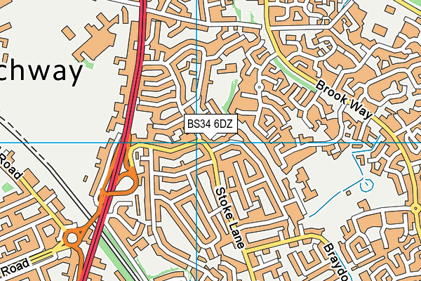 BS34 6DZ map - OS VectorMap District (Ordnance Survey)