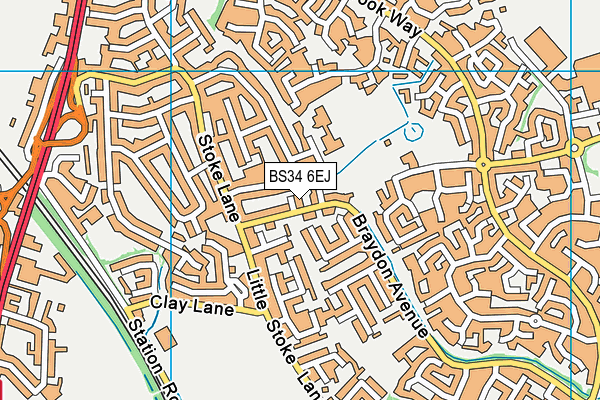 BS34 6EJ map - OS VectorMap District (Ordnance Survey)