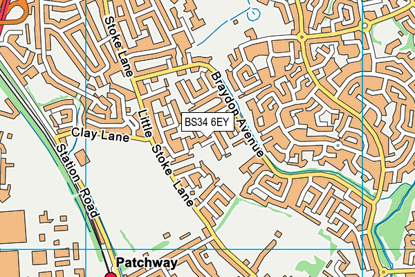 BS34 6EY map - OS VectorMap District (Ordnance Survey)