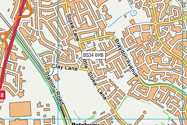 BS34 6HB map - OS VectorMap District (Ordnance Survey)