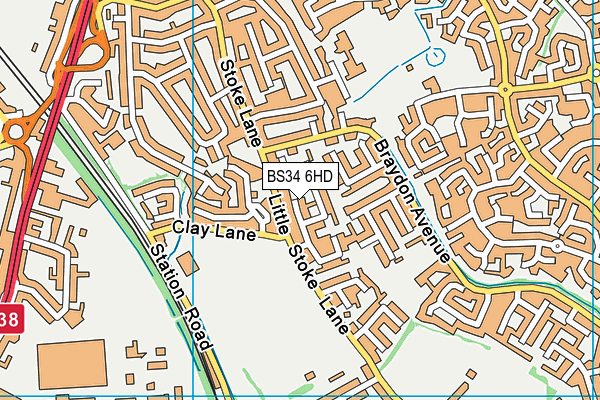 BS34 6HD map - OS VectorMap District (Ordnance Survey)