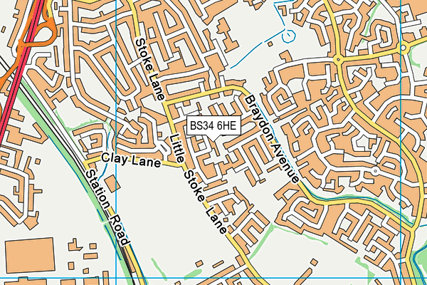 BS34 6HE map - OS VectorMap District (Ordnance Survey)