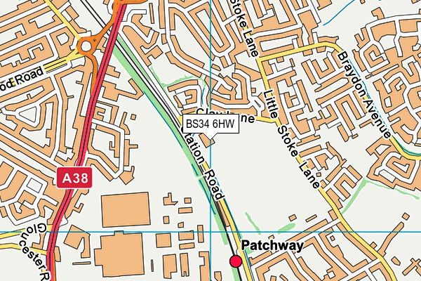 BS34 6HW map - OS VectorMap District (Ordnance Survey)