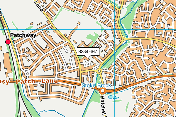 BS34 6HZ map - OS VectorMap District (Ordnance Survey)