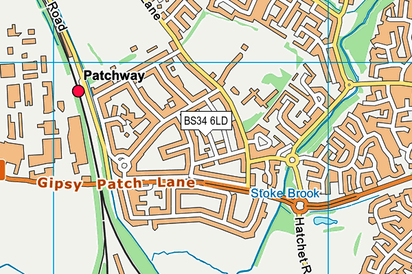 BS34 6LD map - OS VectorMap District (Ordnance Survey)
