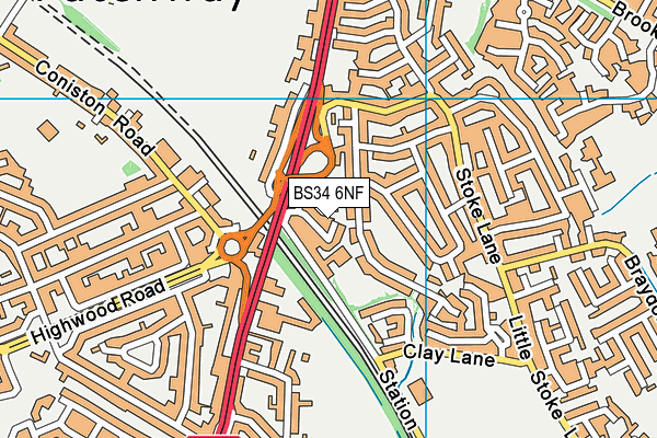 BS34 6NF map - OS VectorMap District (Ordnance Survey)