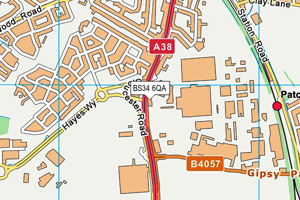 BS34 6QA map - OS VectorMap District (Ordnance Survey)