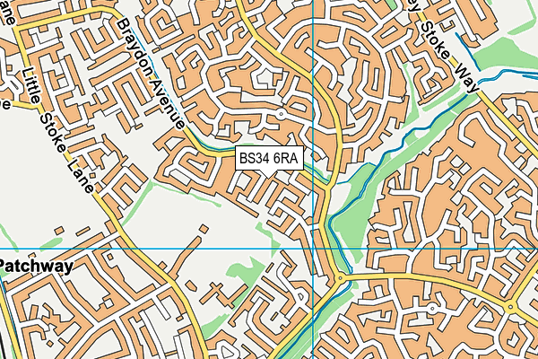 BS34 6RA map - OS VectorMap District (Ordnance Survey)