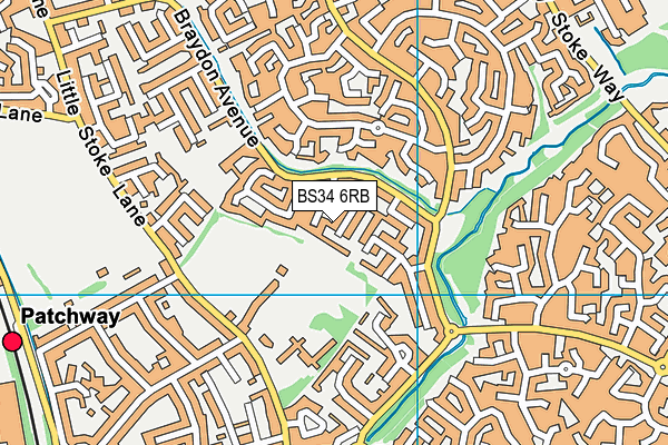 BS34 6RB map - OS VectorMap District (Ordnance Survey)