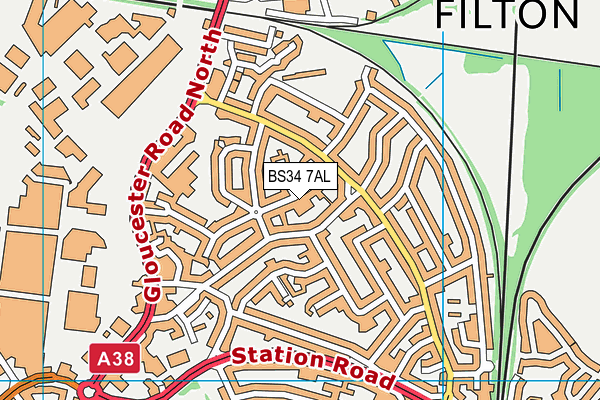 BS34 7AL map - OS VectorMap District (Ordnance Survey)