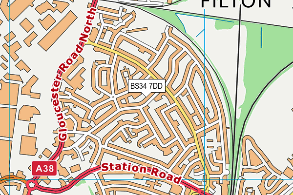 BS34 7DD map - OS VectorMap District (Ordnance Survey)