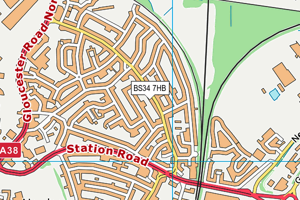 BS34 7HB map - OS VectorMap District (Ordnance Survey)