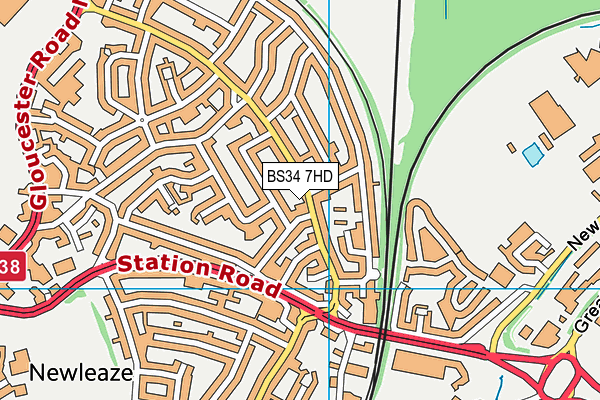 BS34 7HD map - OS VectorMap District (Ordnance Survey)