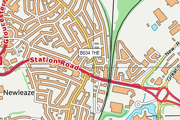 BS34 7HE map - OS VectorMap District (Ordnance Survey)