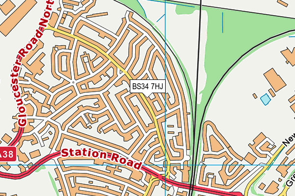 BS34 7HJ map - OS VectorMap District (Ordnance Survey)