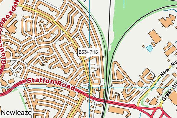 BS34 7HS map - OS VectorMap District (Ordnance Survey)