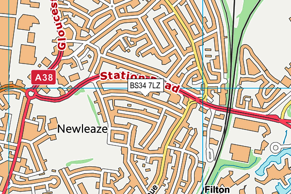 BS34 7LZ map - OS VectorMap District (Ordnance Survey)