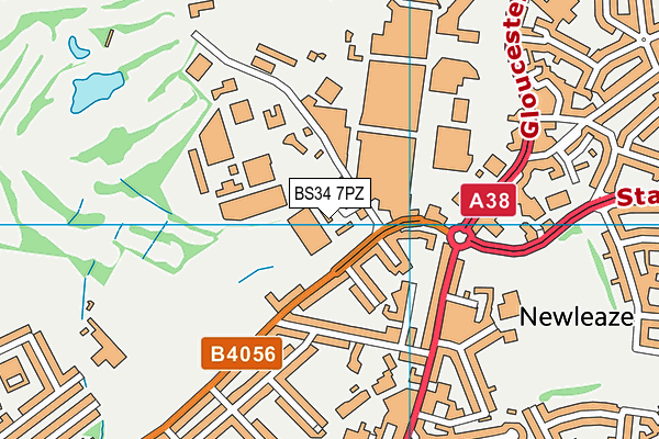 BS34 7PZ map - OS VectorMap District (Ordnance Survey)