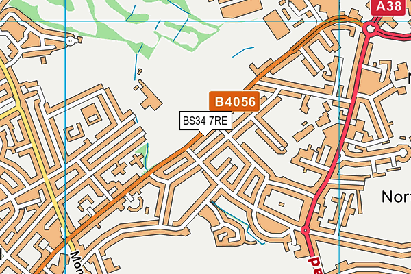 BS34 7RE map - OS VectorMap District (Ordnance Survey)