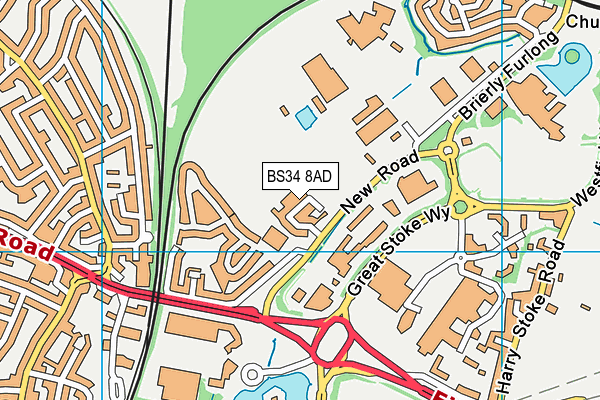 BS34 8AD map - OS VectorMap District (Ordnance Survey)