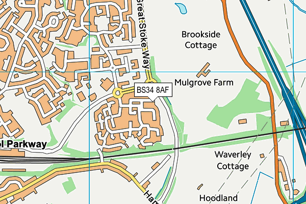 BS34 8AF map - OS VectorMap District (Ordnance Survey)