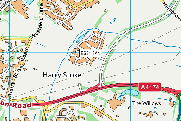 BS34 8AN map - OS VectorMap District (Ordnance Survey)