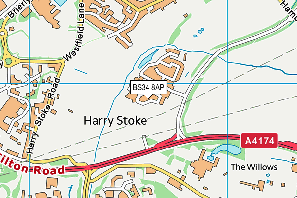 BS34 8AP map - OS VectorMap District (Ordnance Survey)