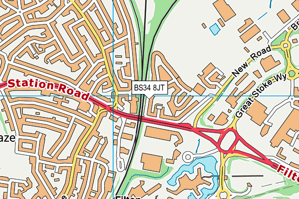 BS34 8JT map - OS VectorMap District (Ordnance Survey)