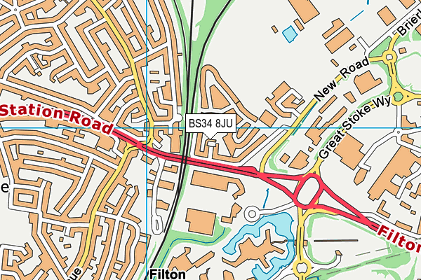 BS34 8JU map - OS VectorMap District (Ordnance Survey)