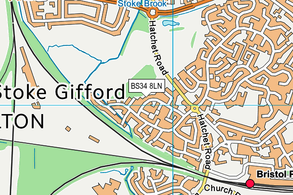 BS34 8LN map - OS VectorMap District (Ordnance Survey)