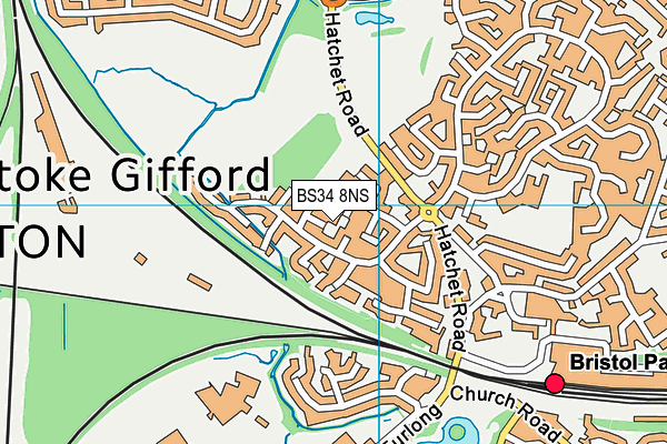 BS34 8NS map - OS VectorMap District (Ordnance Survey)